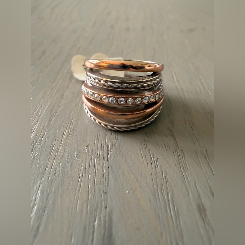 Brighton Neptune's Rings Ring Woman’s Silver/Gold Plated Size: 9 (J72) - Picture 5 of 8